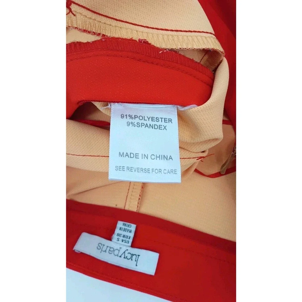 Quiet Luxury Barbie Red Tailored Shorts Small Gold Zip Yacht Party Preppy